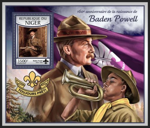 Potov znmka Niger 2016 Robert Baden-Powell Mi# Block 663 Kat 14