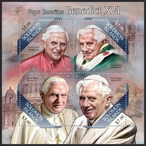 Potov znmky alamnove ostrovy 2013 Pape Benedikt XVI. Mi# 2087-90 Kat 9.50