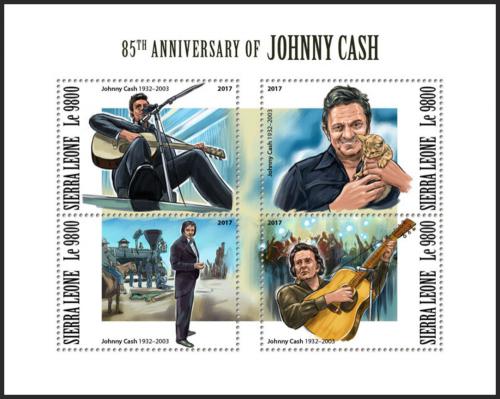 Potov znmky Sierra Leone 2017 Johnny Cash Mi# 9090-93 Kat 11