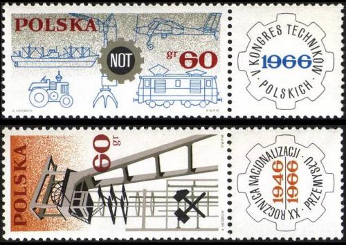 Potov znmky Posko 1966 Kongresy Mi# 1653-54