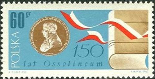 Potov znmka Posko 1967 Knihovna Ossolineum, 150. vroie Mi# 1816