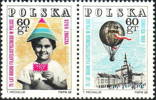 Potov znmky Posko 1968 Filatelie v Polsku, 75. vroie Mi# 1852-53 - zvi obrzok