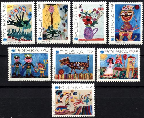 Potov znmky Posko 1971 Dtsk kresby, UNICEF Mi# 2079-86