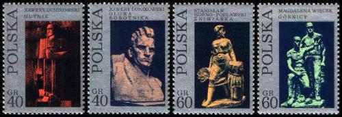 Potov znmky Posko 1971 Sochy dlnk Mi# 2097-2100