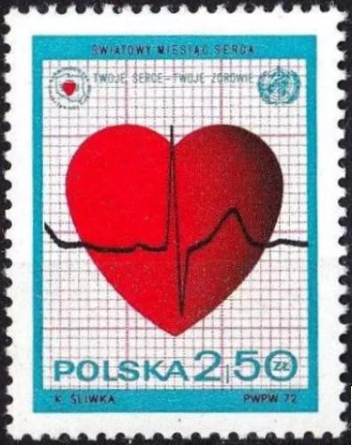 Potov znmka Posko 1972 Svtov msc srdce Mi# 2148