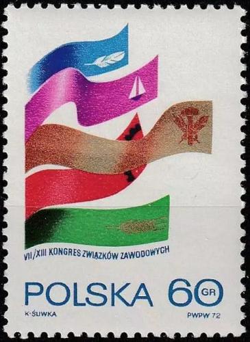 Potov znmka Posko 1972 Odborsk kongres Mi# 2203