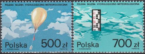 Potov znmky Posko 1990 Polsk meteorologick sluba Mi# 3275-76 - zvi obrzok