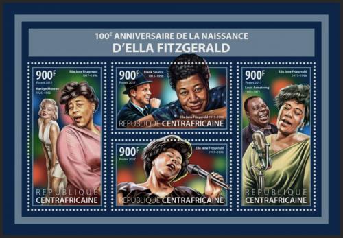 Potov znmky SAR 2017 Ella Fitzgerald, jazzov zpvaka Mi# 7290-93 Kat 16 - zvi obrzok