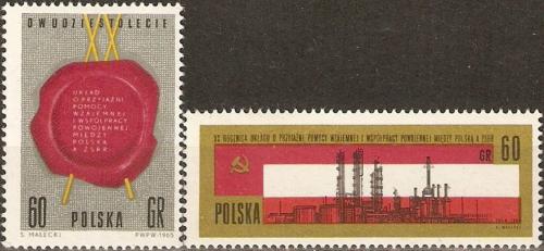 Potov znmky Posko 1965 Ptelstv se SSSR Mi# 1580-81