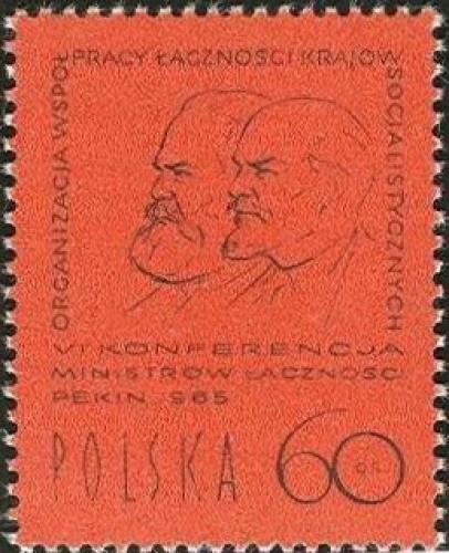 Potov znmka Posko 1965 Karel Marx a V. I. Lenin Mi# 1596