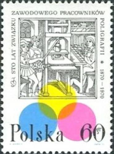 Potov znmka Posko 1970 Odbory tiska, 100. vroie Mi# 1987