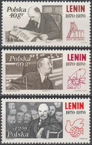 Potov znmky Posko 1970 V. I. Lenin Mi# 1996-98