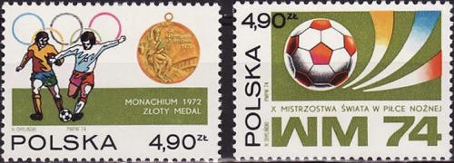 Potov znmky Posko 1974 MS ve futbale Mi# 2315-16