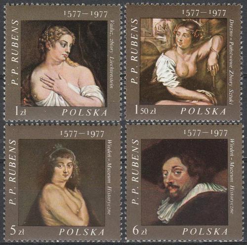 Potov znmky Posko 1977 Umenie, Peter Paul Rubens Mi# 2497-2500
