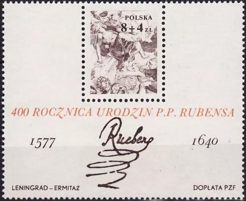 Potov znmka Posko 1977 Umenie, Peter Paul Rubens Mi# Block 67 - zvi obrzok
