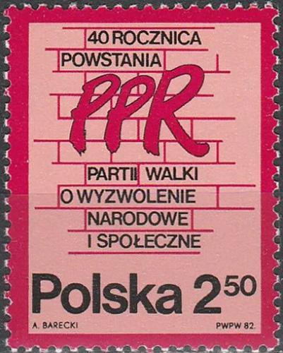 Potov znmka Posko 1982 Polsk strana prce, 40. vroie Mi# 2792