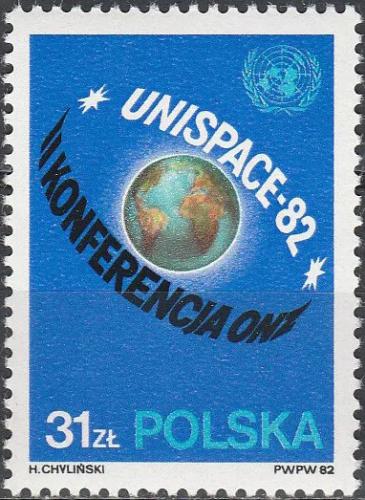 Potov znmka Posko 1982 Konference UNISPACE 82 ve Vdni Mi# 2816