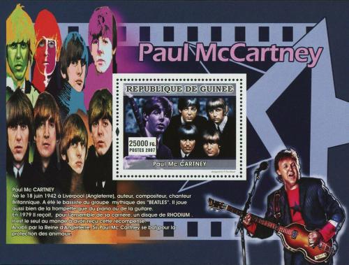 Potov znmka Guinea 2007 The Beatles, Paul Mc Cartney Mi# Block 1311 Kat 8