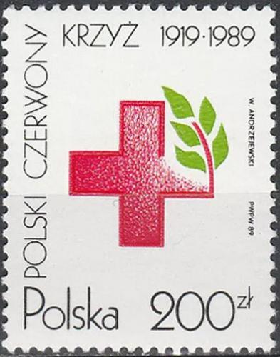 Potov znmka Posko 1989 Polsk erven k, 70. vroie Mi# 3230 - zvi obrzok