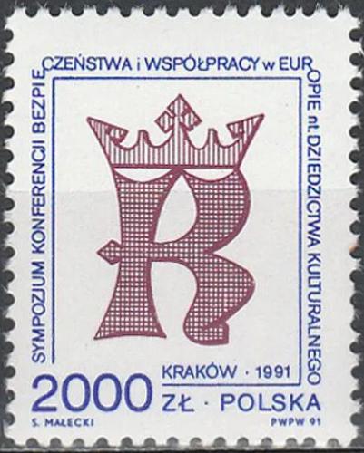 Potov znmka Posko 1991 Znak Krakova Mi# 3333