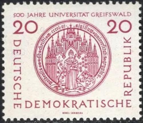 Potov znmka DDR 1956 Univerzita Greifswald, 500. vroie Mi# 543
