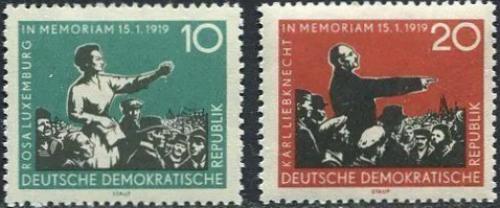 Potov znmky DDR 1959 Rosa Luxemburg a Karl Liebknecht Mi# 674-75