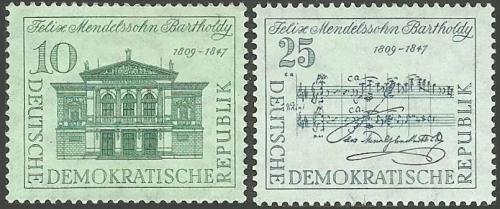 Potov znmky DDR 1959 Felix Mendelssohn Bartholdy Mi# 676-77