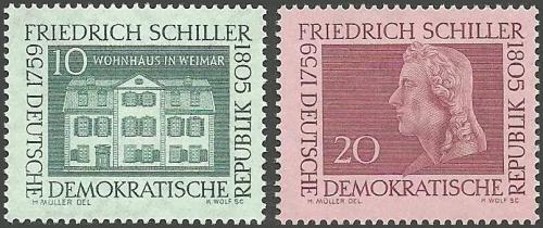 Potov znmky DDR 1959 Friedrich Schiller Mi# 733-34