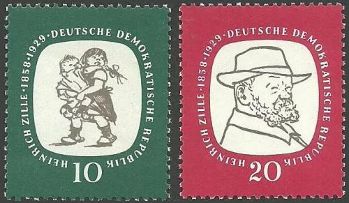 Potov znmky DDR 1958 Heinrich Zille Mi# 624-25