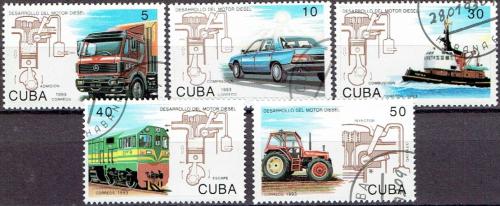 Potov znmky Kuba 1993 Vznik dieselovch motor, 80. vroie Mi# 3649-53