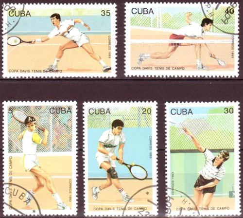 Potov znmky Kuba 1993 Davis Cup, Tenis Mi# 3655-59
