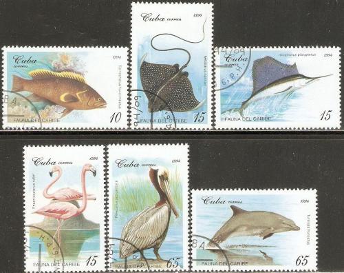 Potov znmky Kuba 1994 Fauna Karibiku Mi# 3781-86