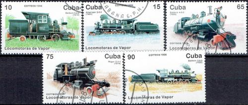 Potov znmky Kuba 1996 Parn lokomotvy Mi# 3946-50