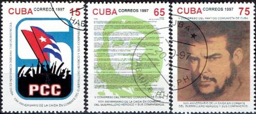 Potov znmky Kuba 1997 Kongres Komunistick strany Kuby Mi# 4060-62