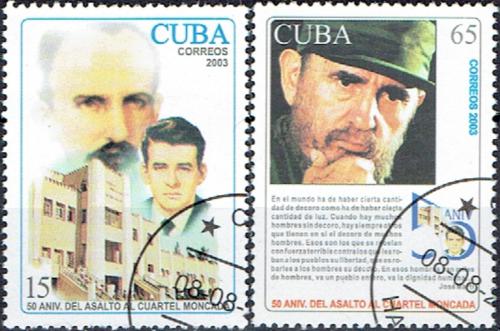 Potov znmky Kuba 2003 tok na kasrny Moncada Mi# 4530-31