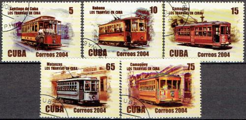 Potov znmky Kuba 2004 Historick tramvaje Mi# 4592-96