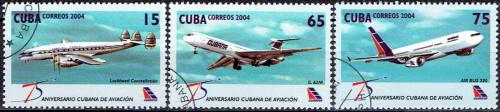 Potov znmky Kuba 2004 Lietadla Mi# 4632-34