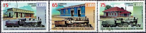 Potov znmky Kuba 2004 Lokomotvy Mi# 4644-46