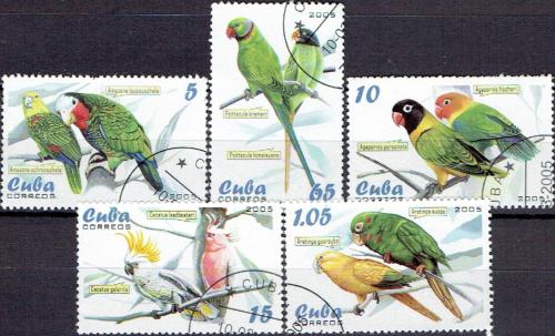 Potov znmky Kuba 2005 Papagje Mi# 4679-83