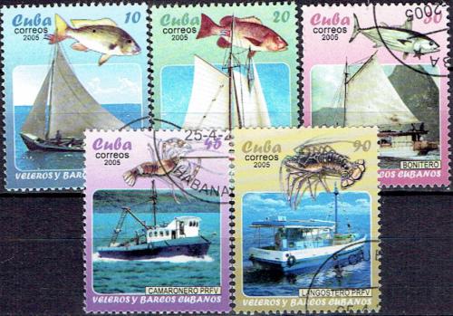 Potov znmky Kuba 2005 Rybsk lode a morsk fauna Mi# 4706-10
