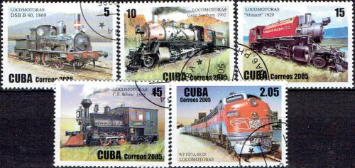 Potov znmky Kuba 2005 Lokomotvy Mi# 4712-16