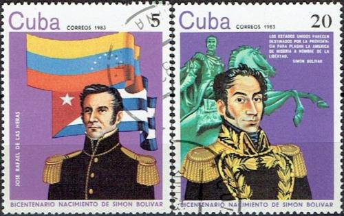 Potov znmky Kuba 1983 Simon Bolvar Mi# 2741-42