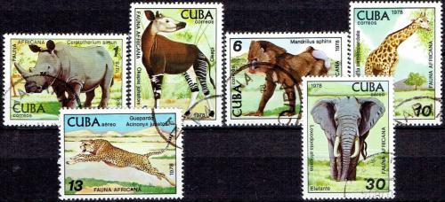 Potov znmky Kuba 1978 Africk fauna Mi# 2347-52