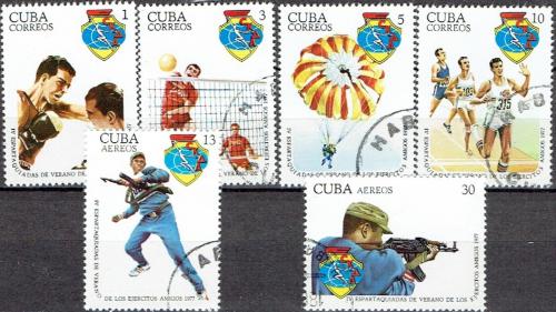 Potov znmky Kuba 1977 Vojensk spartakida Mi# 2241-46