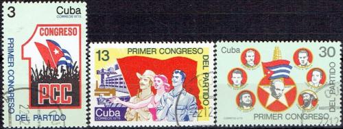 Potov znmky Kuba 1975 Sjezd Komunistick strany Mi# 2099-2101