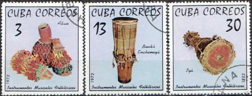 Potov znmky Kuba 1972 Hudobn nstroje Mi# 1816-18