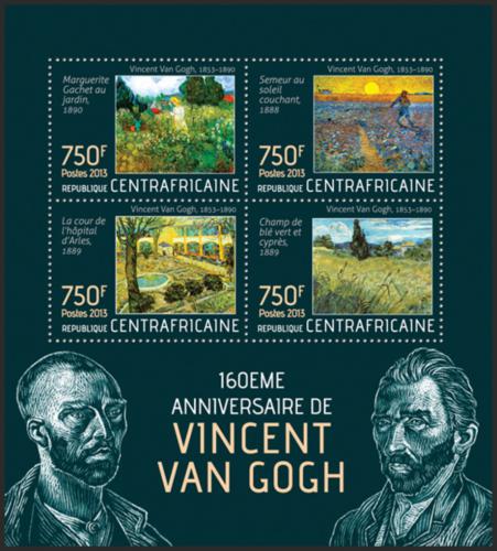 Potov znmky SAR 2013 Umenie, Vincent van Gogh Mi# 4261-64 Kat 14