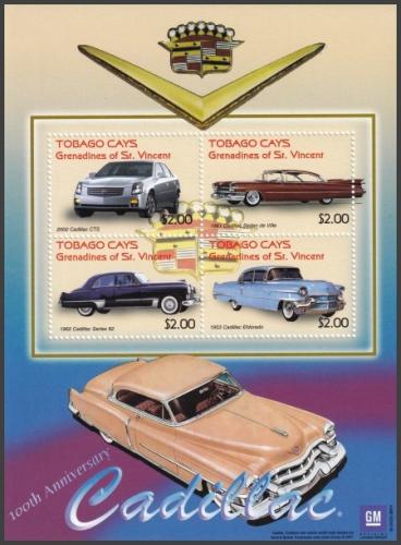 Potov znmky Svt Vincent Tobago Cays 2003 Automobily Cadillac Mi# 9-12 Kat 8