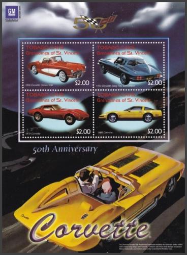 Potov znmky Svt Vincent Tobago Cays 2003 Corvette Mi# 14-17 Kat 8