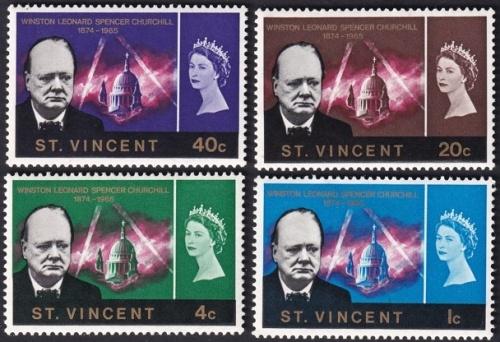 Potov znmky Svt Vincent 1966 Winston Churchill Mi# 220-23 Kat 5.50